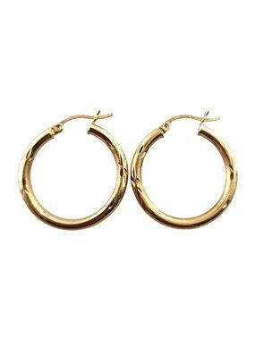 14 Karat Yellow Gold Hoop Earrings #19142